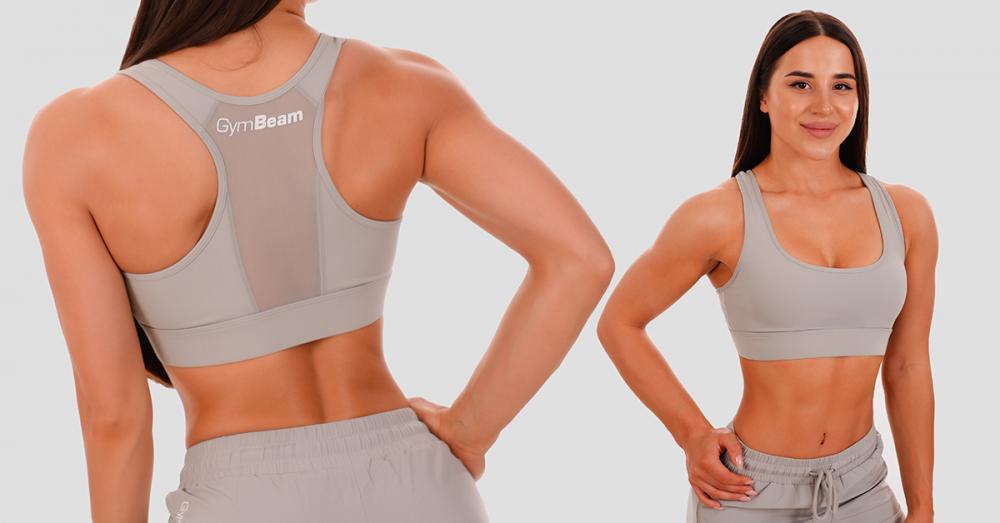 Sportski grudnjak Mesh Panel Grey - GymBeam