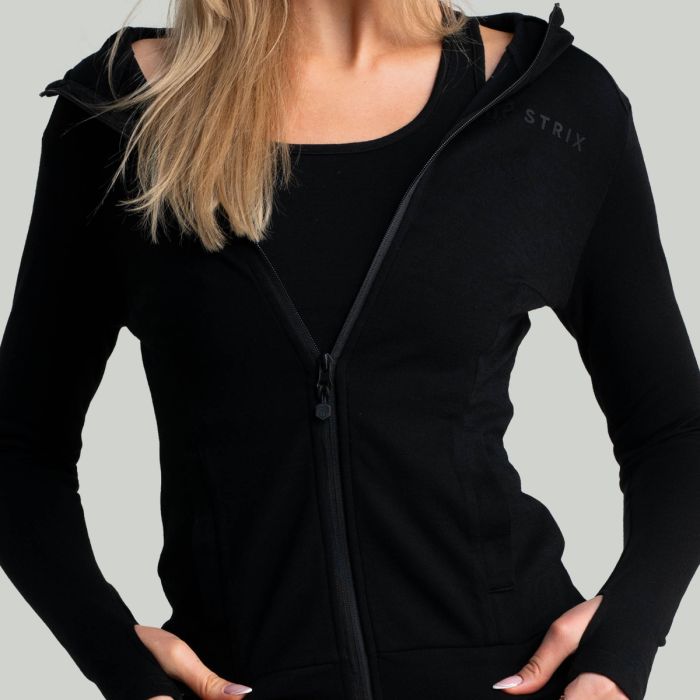 Women‘s MERINO I Zip Up Hoodie Black - STRIX