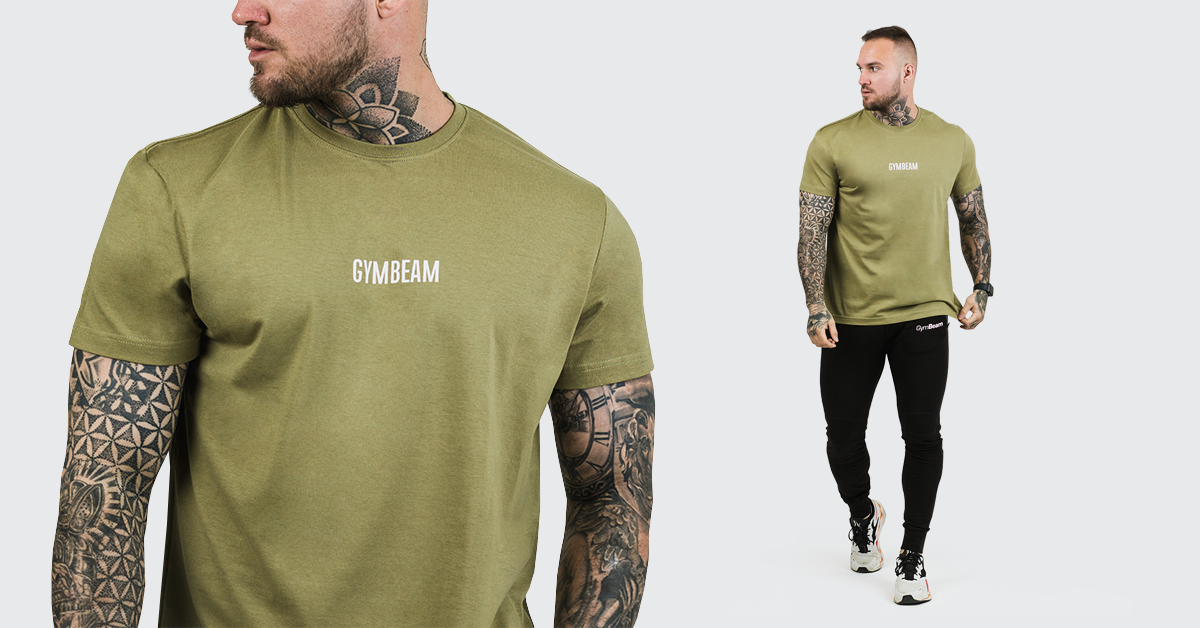 Majica kratkih rukava FIT Olive - GymBeam